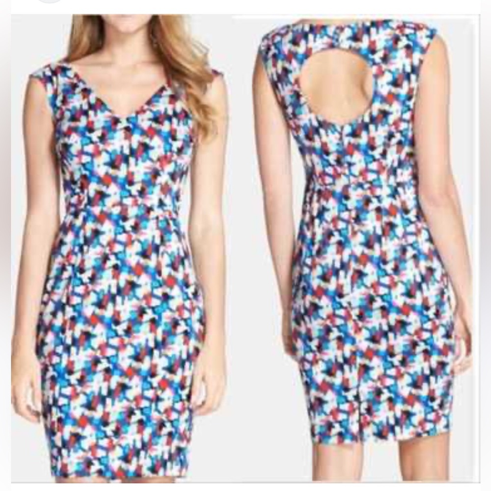 Anthropologie Tracy Reese Multicolor Floral Midi Dress selah lined cutout midi - Picture 10 of 10